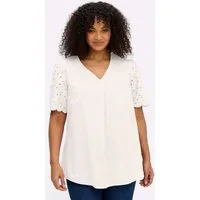 Sheego Klassische Bluse Kurzarmbluse Kurzarm