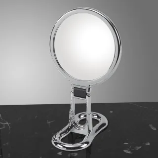 Koh-i-Noor Spiegel mit Klappgriff und Ständer, doppelseitig, 398KK-6, Chrom 398KK-6