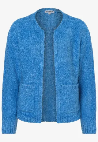 MORE & MORE - Bouclé Cardigan blau - Gr. - 46
