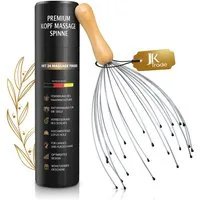 JK Trade Massagegerät Kopfmassage Spinne mit 24 Fingern auf 2 Ebenen, edle Geschenkbox