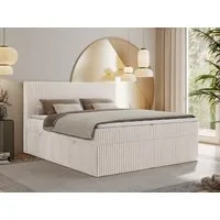 MKS MÖBEL Boxspringbett TILIANO (Packung, Set, Gepolstertes Kopfteil, Topper T25, Polsterbett, T30-Schaum), Doppelbett, Multipocket-Matratzen, Zwei Bettkästen, Cord Bett