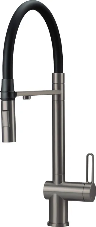 Neuesbad Spültischarmatur mit FLEXIBLE Auslauf, 2-Funktion SPRAY und WATER FILTER Anschluss, Titan NB1DEBRMD75M1
