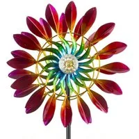 Geschenkestadl Windrad Windrad Metall Blume Bunt Gartenstecker 160 cm Garten Dekoration