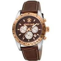 roberto cavalli Chronograph Uomo Chrono RC5G046L1035, Quarzuhr, Armbanduhr, Herrenuhr, Lederarmband, analog, Tag