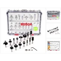Bosch Professional Fräser-Set Mixed Fräser Set 8 mm 15 tlg. + Koffer (2607017472) für Oberfräsen