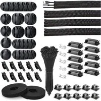 TUWENA Kabelführung 152pcs Kabelmanagement, Kabel aufgeräumt, Clip Organizer Schreibtisch (152-St)