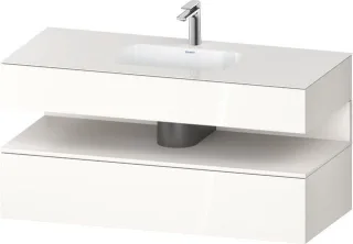Duravit Qatego Einbauwaschtisch mit Konsolenwaschtischunterbau Weiß Hochglanz 1200x550x600 mm - QA47 QA4787084220000
