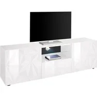 Home affaire Lowboard Prisma Breite 181 cm, TV-Board 2 Türen, 1 Schubkasten, TV-Schrank, Front mit elegantem Siebdruck, grifflos, viel Stauraum
