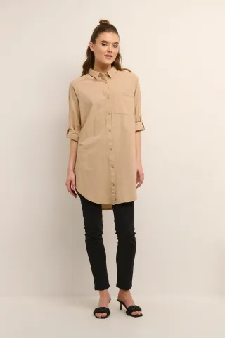 Langarm - Hemd Loose fit sand