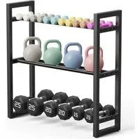 niffgaff Kurzhantelständer Verstellbarer 3-stufiger Hantel- und Kettlebellständer, (1-St), Gewichtsregal für Home Gym, platzsparend mit 163KG Tragkraft