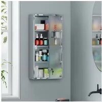 HOMCOM Medizinschrank Medikamentenschrank Arzneischrank aus Edelstahl, Abschließbar (Medikamentenschrank, 1-St., Arzneischrank) Edelstahl 30 x 12 x 60 cm