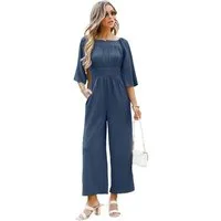 Cupshe Jumpsuit Schwarzer Jumpsuit mit quadratischem Ausschnitt und geraden Beinen