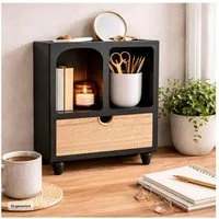 HTI-Living Schmuckkasten Minikommode mit Schublade MDF Aufbewahrungsschrank mit offenen Fächern (1 Stück, 1 Minikommode ohne Dekoration)