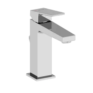 VitrA Minimax Square Einhebel-Waschtischmischer mit Ablaufgarnitur Höhe 19 cm Chrom,A43723EXP A43723EXP