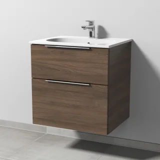 Sanipa 3way Waschtischunterbau zu Geberit Acanto Slim Waschtisch mit 2 Auszügen, Eiche-Arizona UM41080
