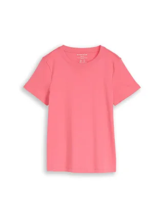 Tom Tailor - Basic T-Shirt aus Baumwolle soft coral pink - Gr. - XXXL