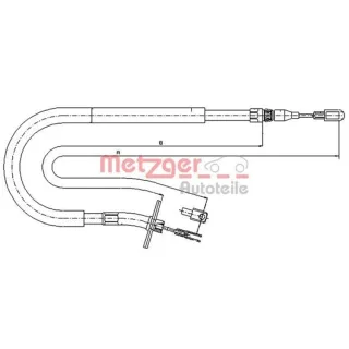 Metzger Handbremsseil hinten links Mercedes Sprinter VW Lt