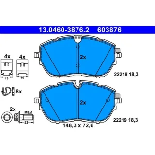 ATE Bremsbel?ge vorne Citroen DS Opel Peugeot 13.0460-3876.2