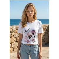 Zuckerwatte Print-Shirt 78198 Boyfriendstyle aus 100% Baumwolle
