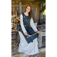 Vehi Mercatus Burgfräulein-Kostüm Klassisches Wikinger Überkleid blau "Lykke"