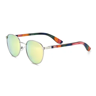 Earth Wood Boracay Polarisierte Sonnenbrille - Regenbogen/Grün