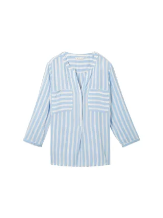 Tom Tailor - Bluse mit Streifenmuster offwhite blue vertical stripe - Gr. - 40