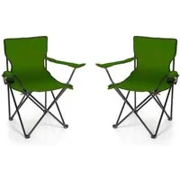 BigDean Campingstuhl 2x Faltstuhl Campingstuhl Anglerstuhl Getränkehalter Klappstuhl (Set, 2 St), Flexibel, Praktisch, Robust, Leicht, Tragbar