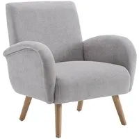 WAHSON OFFICE CHAIRS Sessel Retro Polstersessel mit Verdickte Rückenlehne und Massivholzbeinen