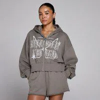 MP Damen Lift Graphic Lifestyle Hoodie mit Reißverschluss - Dunkle Trüffel - XXL
