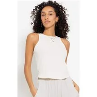 SASSYCLASSY Tanktop Geripptes Basic Tanktop Ärmelloses Top mit Rundhalsausschnitt und breiten Trägern