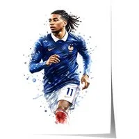 JUSTGOODMOOD Poster Frankreich Fußball Geschenkidee Aquarell Sport Wandbild Deko Print ohn, (1 St)