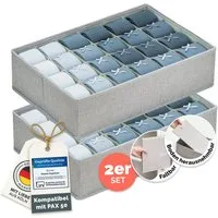 Blumtal Faltbox Kompatibel HEMNES, MALM, PAX Organizer Ordnungssystem Kleiderschrank (2 St), Faltboxen für BHs, T-Shirts - Boxen für Schrank