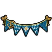 Mono-Quick Aufnäher Bügelbild, Aufbügler, Applikationen, Patches, Flicken, zum aufbügeln, Polyester, Bayerische Girlande - Größe: 3 x 6,7 cm