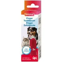 beaphar Tier-Fingerzahnbürste Fingerzahnbürste für Hunde und Katzen, 2 Stück