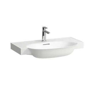 LAUFEN Möbel-Waschtisch THE NEW CLASSIC, 3 Hahnlöcher, mit Überlauf 800x480 weiß matt, H813855757108 H8138557571081