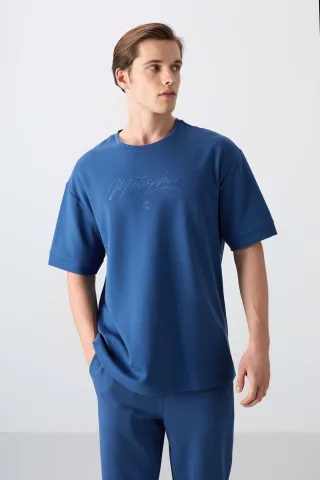 Übergröße Bedrucktes Rundhals-T-Shirt