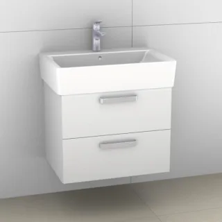 Artiqua 412 Waschtischunterschrank für Connect Cube E7729 Weiß Hochglanz, 412-WU2L-I15-7016-68 412-WU2L-I15-7016-68
