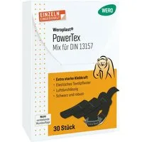 Weroplast® Wundpflaster PowerTex - starke Klebkraft, sehr anpassungsfähig & luftdurchlässig (Mix DIN 13157, 30 St)