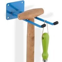 relaxdays Gartengerätehalter 4x Blauer Gerätehalter aus Stahl, (1-tlg)