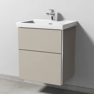 Sanipa 3way Waschtischunterbau zu Villeroy & Boch Subway 3.0 Waschtisch mit 2 Auszügen, Kaschmir-Mat BP8521U