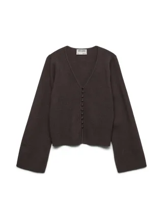 Aware - AWHANNA LS V-NECK KNIT CARDIGAN Chocolate Torte - Gr. - S