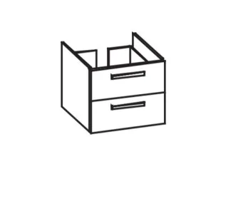 Artiqua 411 Waschtischunterschrank für Darling New 049963 Quarzgrau Matt Select, 411-WU2L-D50-7163-1 411-WU2L-D50-7163-173