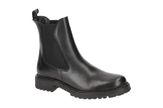Tamaris Stiefeletten 1-25427-41 Black Leather Chelsea Boots Blockabsatz