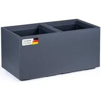 KONZEPT Pflanzkübel groß außen, Blumenkübel mit Rollen, aus Kunststoff (80 x 40 x 39 cm), ideal für Balkon, Terrasse und Garten