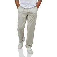 DENIMFY Chinohose Herren Freizeithose DFDylan Regular Fit Leinenhose mit Zugbandverschluss