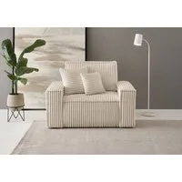 OTTO home Loveseat FINNLEY, XXL-Sessel, Lesesessel, trendige Stoffe, inkl. Zierkissen (1-St), verfügbar in den Stoffqualitäten Bouclé, Struktur fein und Mega Cord