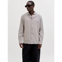 Jack & Jones Langarmhemd JJESUMMER LINEN BLEND SHIRT L/S SN Baumwollmischung, regular fit