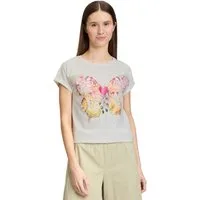 Cartoon Kurzarmshirt Damen mit Ärmelaufschlag (1-tlg) Placement
