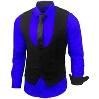Baxboy Langarmhemd Baxboy Hemd/Weste/Krawatte Set Business Herrenanzug-Set HWKR B-101