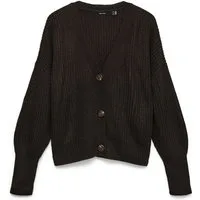 Vero Moda Strickjacke VMLEA LS V-NECK CUFF CARDIGAN NOOS Kunstfaser, regular fit